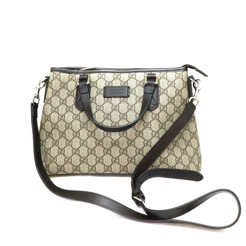 GUCCI Bag Leather Brown Beige